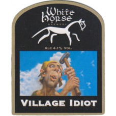 White Horse Brewery Village Idiot Pump Clip